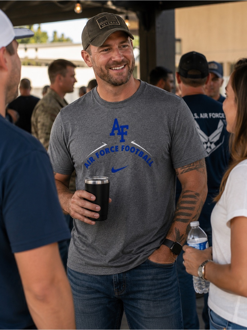 Men’s Size XL Air‎ Force Academy, football T-shirt gray fan t- shirt.